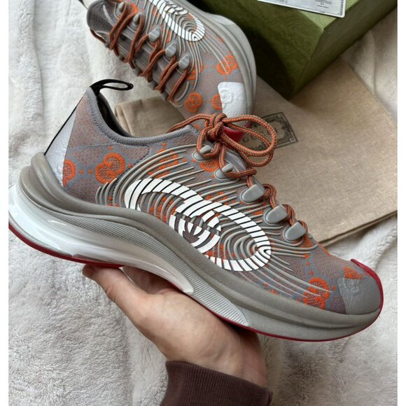 Gucci Interlock GG Grey/Red/Orange Runners - Picture 2 of 6